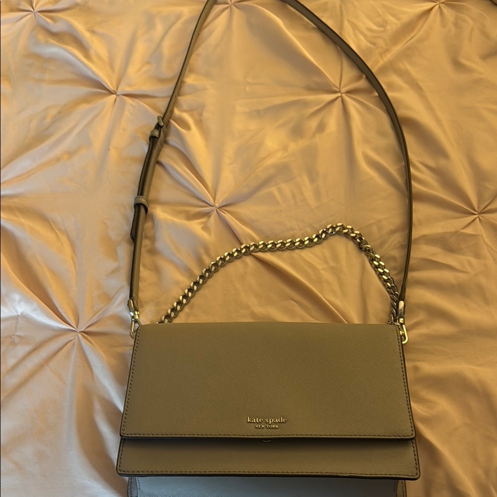 Kate Spade Tan Crossbody Bag with Chain Strap